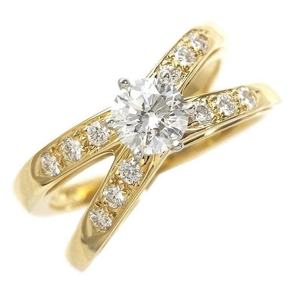 TIFFANY & CO. DIAMOND CROSS K18YG PT950 RING: Tiffany & Co. Diamond Cross K18YG PT950 Ring Brand: Tiffany & Co. Type/Style: Ring Material: Metal Purity K18 Pt950, Metal Yellow Gold Platinum, Main Stone/Creation Natural Color: Yellow Gold Plati