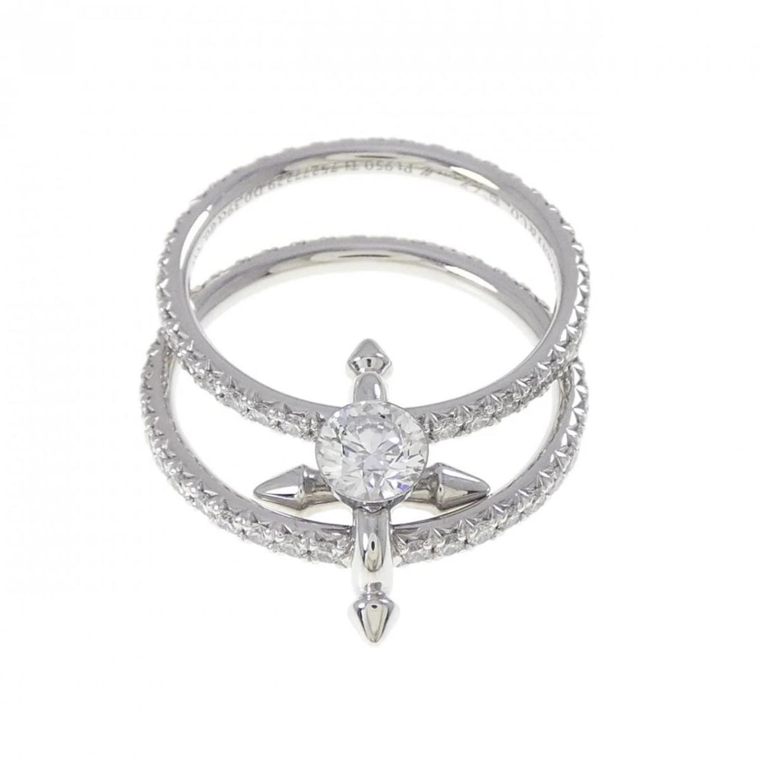 TIFFANY & CO. TITAN SETTING PT950 DIAMOND RING: Tiffany & Co. Titan Setting Pt950 Diamond Ring Brand: Tiffany & Co. Type/Style: Ring Material: Metal Purity Pt950, Metal Platinum, Main Stone/Creation Natural Color: Platinum Size: US 6 Accessori