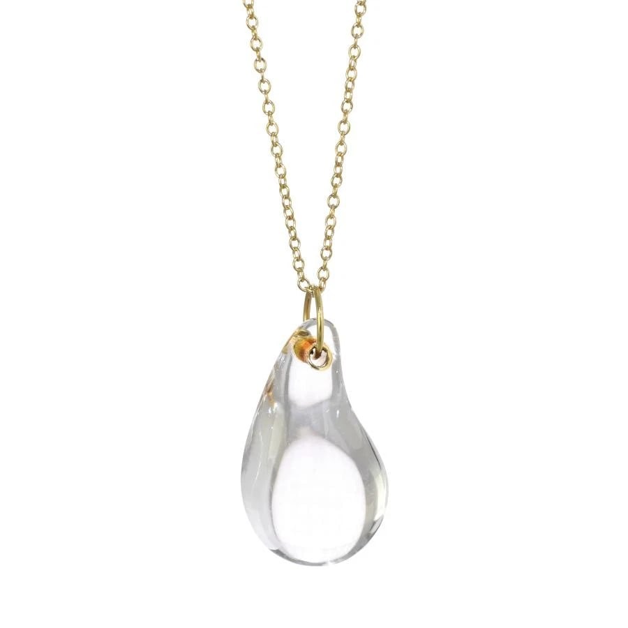 TIFFANY & CO. PERETTI TEARDROP CRYSTAL K18 NECKLACE: Tiffany & Co. Peretti Teardrop Crystal K18 Necklace Brand: Tiffany & Co. Type/Style: Necklace Material: Metal Purity K18, Metal Yellow Gold, Main Stone/Creation Natural Color: Yellow Gold Size: To