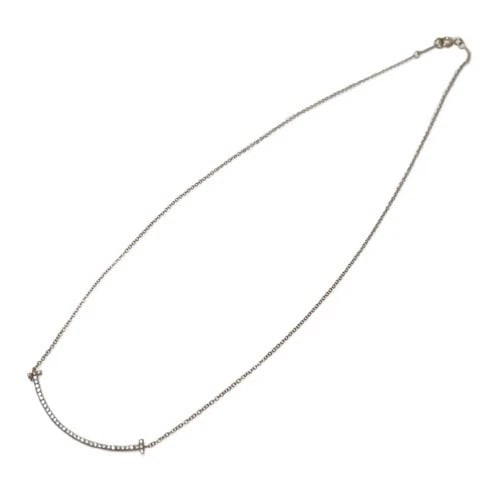 TIFFANY T SMILE NECKLACE SMALL K18 750 PINK GOLD: Tiffany T Smile Necklace Small K18 750 Pink Gold Brand: Tiffany & Co. Type/Style: Necklace Material: Metal Purity Au750, Metal 750 Pink Gold, Color: Pink Gold Size: Total Chain Length: Approx. 40c