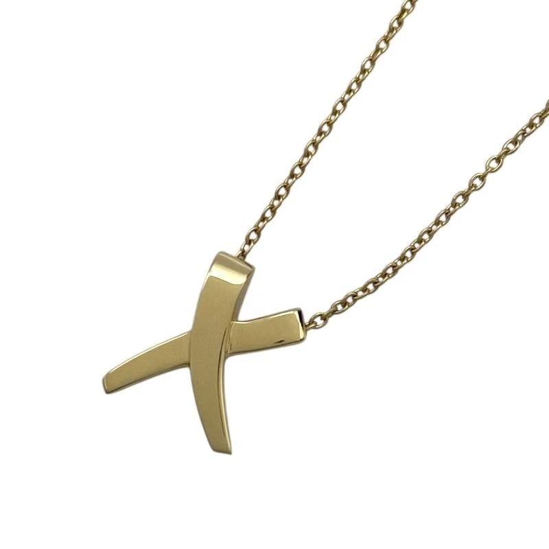 TIFFANY & CO. PICASSO KISS GOLD 750 NECKLACE: Tiffany & Co. Picasso Kiss Gold 750 Necklace Brand: Tiffany & Co. Type/Style: Necklace Material: Metal Purity 750, Metal Gold, Color: Gold Size: Length: Approx. 14.8mmWidth: Approx. 11.8mmChain le