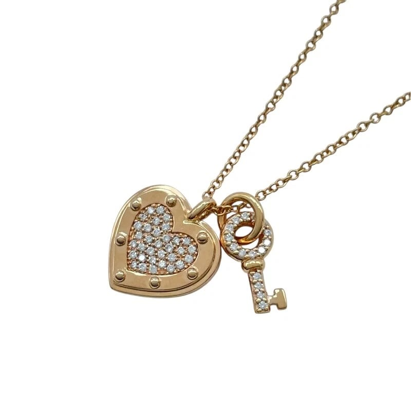 TIFFANY NO TURN TO LOVE HARD TAG KEY DIAMOND NECKLACE (1 of 6)