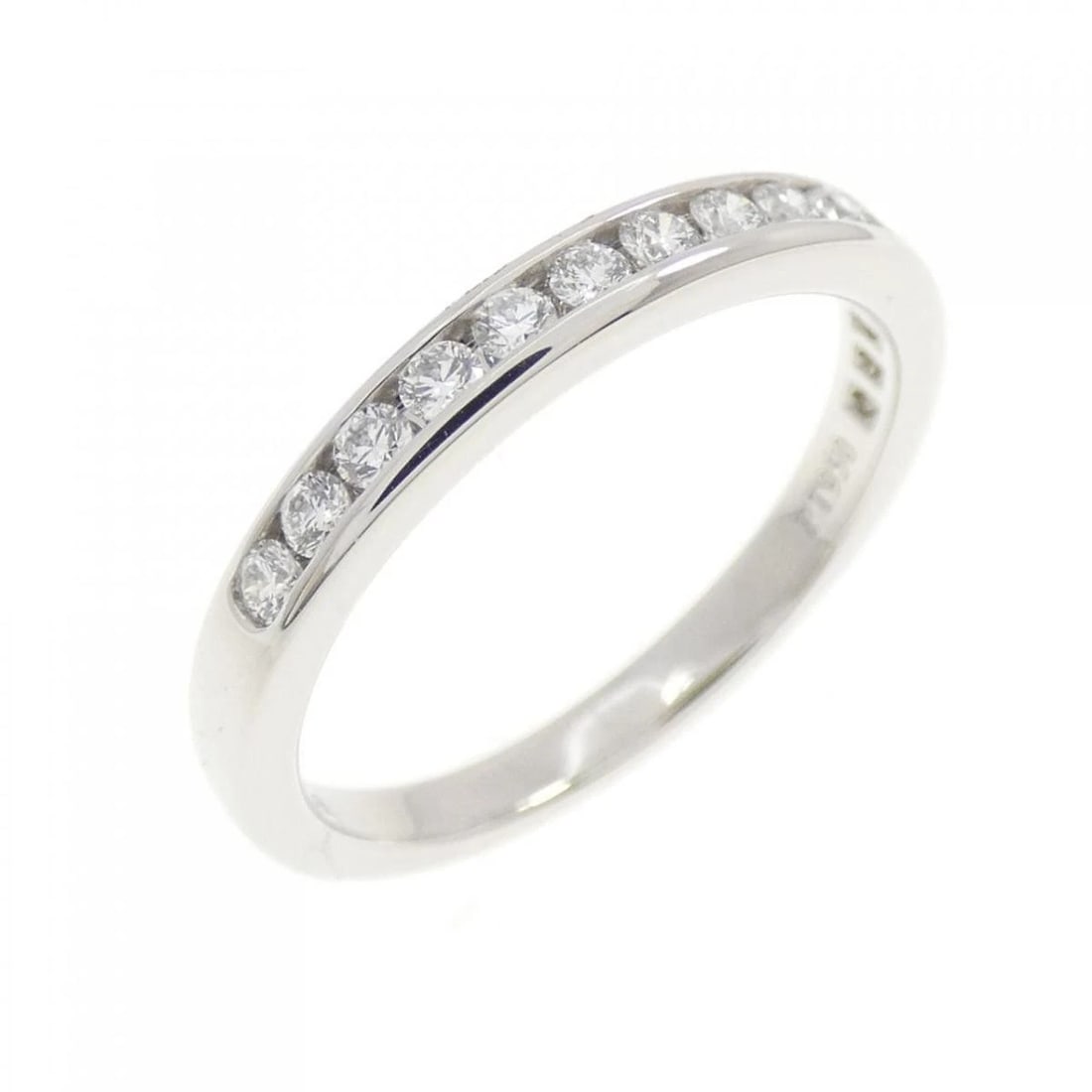 TIFFANY & CO. HALF CIRCLE CHANNEL SETTING RING: Tiffany & Co. Half Circle Channel Setting Ring Brand: Tiffany & Co. Type/Style: Ring Material: Metal Purity Pt950, Metal Platinum, Main Stone/Creation Natural Color: Platinum Size: US 5.5-6 
