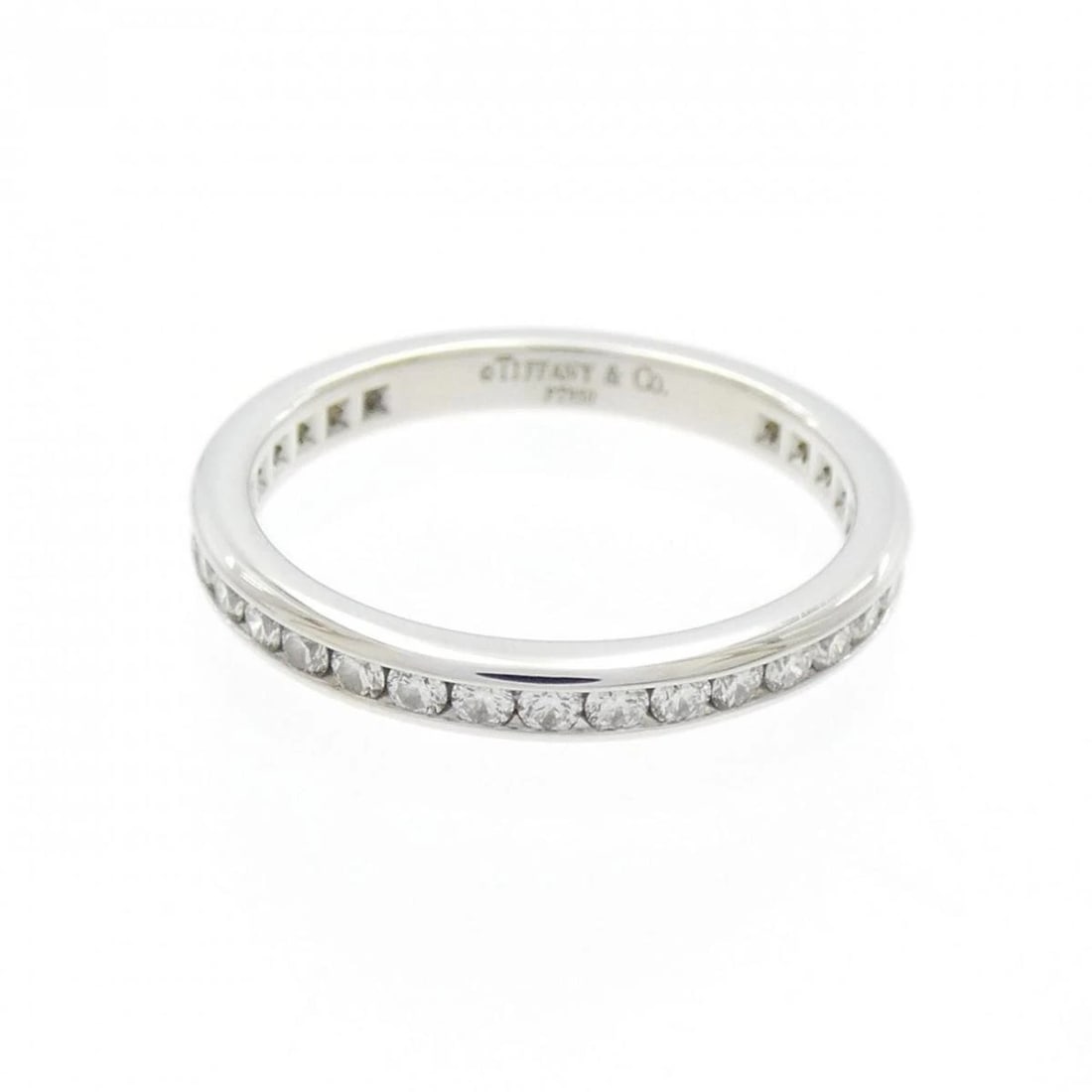 TIFFANY & CO. FULL CIRCLE CHANNEL SETTING PT950 DIAMOND RING: Tiffany & Co. Full Circle Channel Setting Pt950 Diamond Ring Brand: Tiffany & Co. Type/Style: Ring Material: Metal Purity Pt950, Metal Platinum, Main Stone/Creation Natural Color: Platinum 
