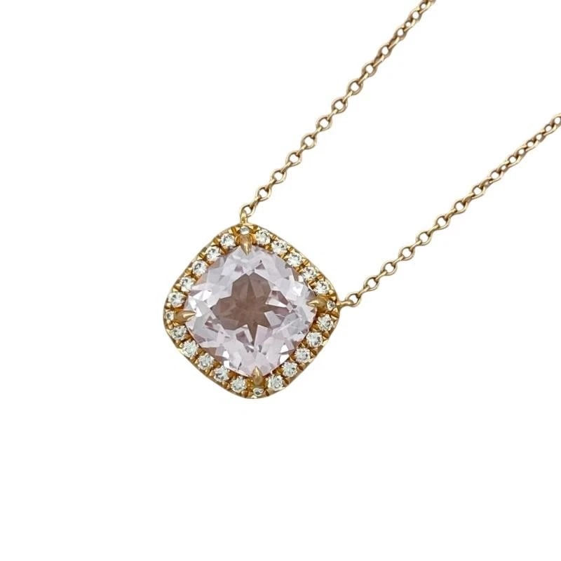 TIFFANY & CO. SOLESTE KUNZITE K18 PINK GOLD NECKLACE: Tiffany & Co. Soleste Kunzite K18 Pink Gold Necklace Brand: Tiffany & Co. Type/Style: Necklace Material: Metal Purity K18, Metal Pink Gold, Main Stone/Creation Natural Color: Pink Gold Size: Lengt