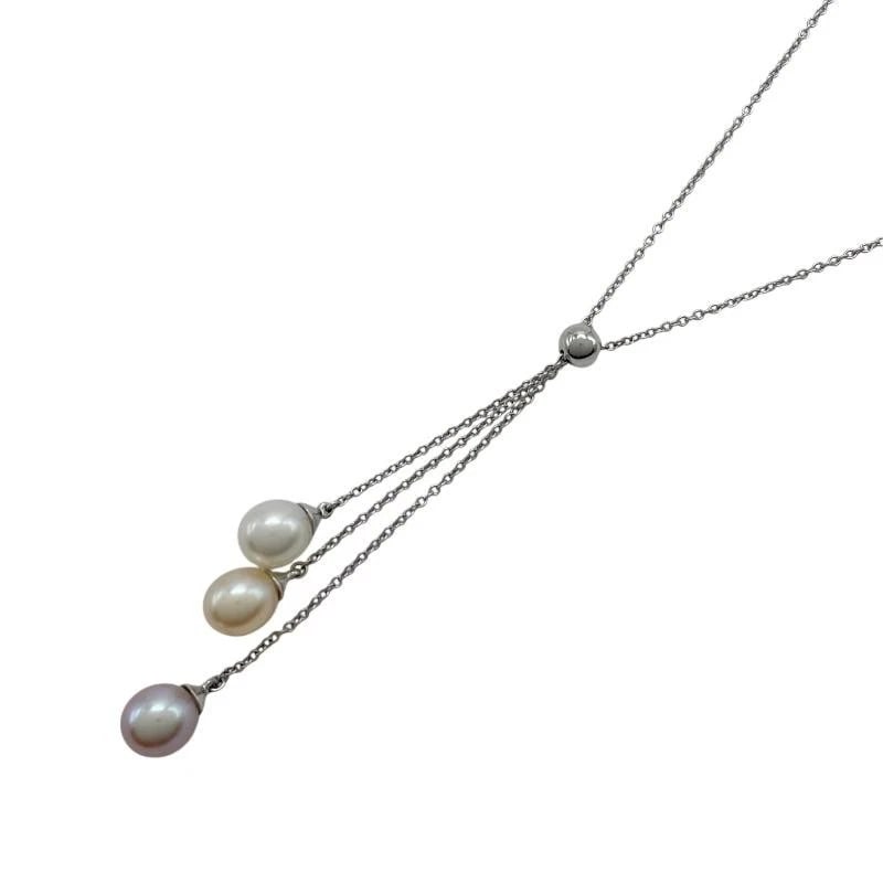TIFFANY & CO. PEARL WHITE GOLD 750 LADIES NECKLACE: Tiffany & Co. Pearl White Gold 750 Ladies Necklace Brand: Tiffany & Co. Type/Style: Necklace Material: Metal Purity K18, Metal White Gold, Main Stone/Creation Natural Color: White Gold Size: Lengt
