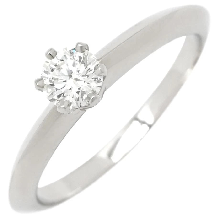 TIFFANY & CO. SOLITAIRE DIAMOND PLATINUM RING: Tiffany & Co. Solitaire Diamond Platinum Ring Brand: Tiffany & Co. Type/Style: Ring Material: Metal Purity Pt950, Metal Platinum, Main Stone/Creation Natural Color: Platinum Size: US 5.5 Accessor