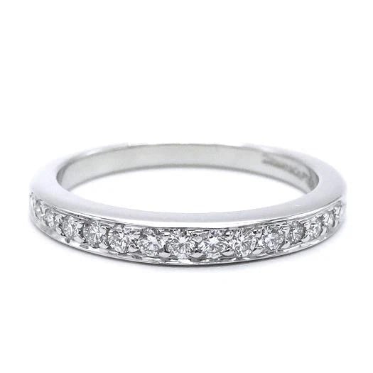 TIFFANY & CO. HALF CIRCLE DIAMOND RING: Tiffany & Co. Half Circle Diamond Ring Brand: Tiffany & Co. Type/Style: Ring Material: Metal Purity Pt950, Metal Platinum, Main Stone/Creation Natural Color: Platinum Size: US 5-5.5 Accessories:
