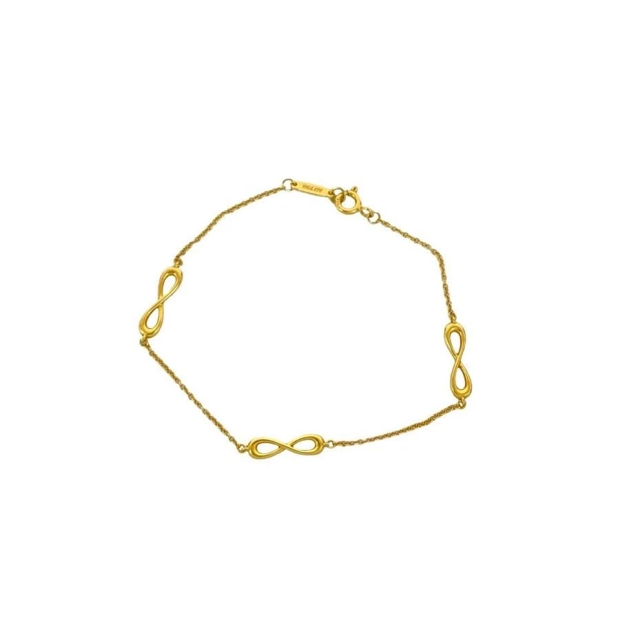 TIFFANY & CO. INFINITY ENDLESS K18 GOLD BRACELET: Tiffany & Co. Infinity Endless K18 Gold Bracelet Brand: Tiffany & Co. Type/Style: Bracelet Material: Metal Purity K18, Metal Gold, Color: Gold Size: Total length/inner circumference: Approximately