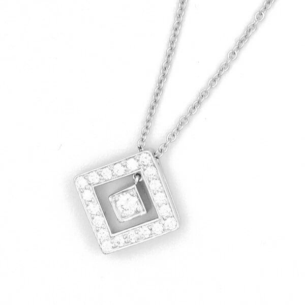 TIFFANY & CO. OPEN SQUARE NECKLACE PT950 DIAMOND (1 of 4)