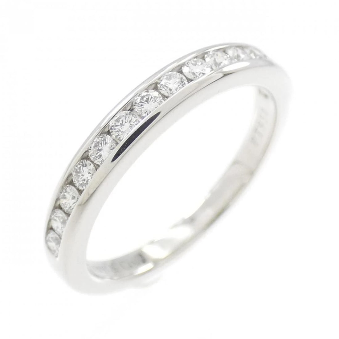 TIFFANY & CO. HALF CIRCLE CHANNEL SETTING RING: Tiffany & Co. Half Circle Channel Setting Ring Brand: Tiffany & Co. Type/Style: Ring Material: Metal Purity Pt950, Metal Platinum, Main Stone/Creation Natural Color: Platinum Size: US 5 