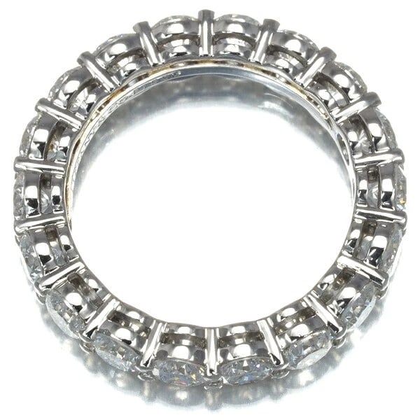TIFFANY & CO. DIAMOND FOREVER BAND PT950 RING: Tiffany & Co. Diamond Forever Band Pt950 Ring Brand: Tiffany & Co. Type/Style: Ring Material: Metal Purity Pt950, Metal Platinum, Main Stone/Creation Natural Color: Platinum Size: US 5 Accessorie