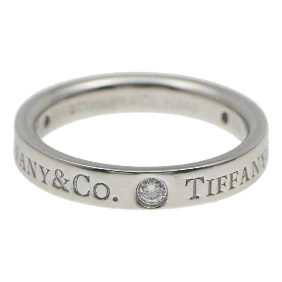 TIFFANY & CO. FLAT BAND DIAMOND PLATINUM RING (1 of 4)