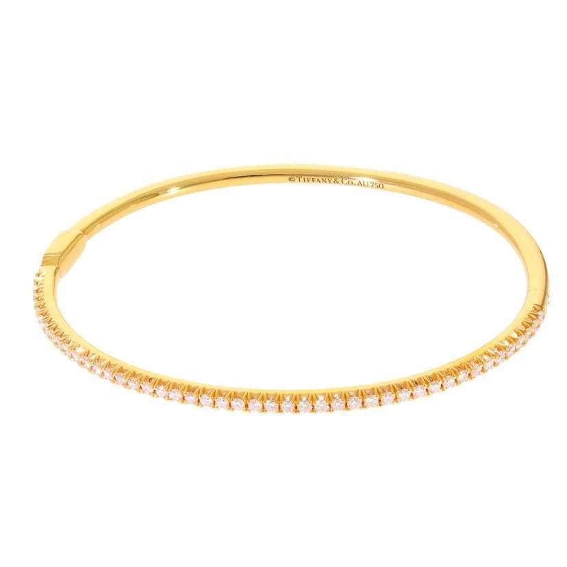 TIFFANY & CO. METRO HINGE DIAMOND K18 GOLD BRACELET (1 of 5)
