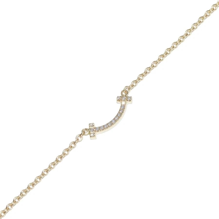 TIFFANY & CO. T SMILE K18YG DIAMOND BRACELET (1 of 3)