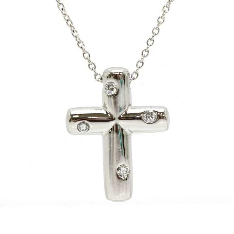 TIFFANY & CO. DOTS CROSS NECKLACE DIAMOND 4P: Tiffany & Co. Dots Cross Necklace Diamond 4P Brand: Tiffany & Co. Type/Style: Necklace Material: Metal Purity Pt950, Metal Pt950, Color: Platinum Size: Total Length: Approx. 41cmTop: Approx. 1.5cm