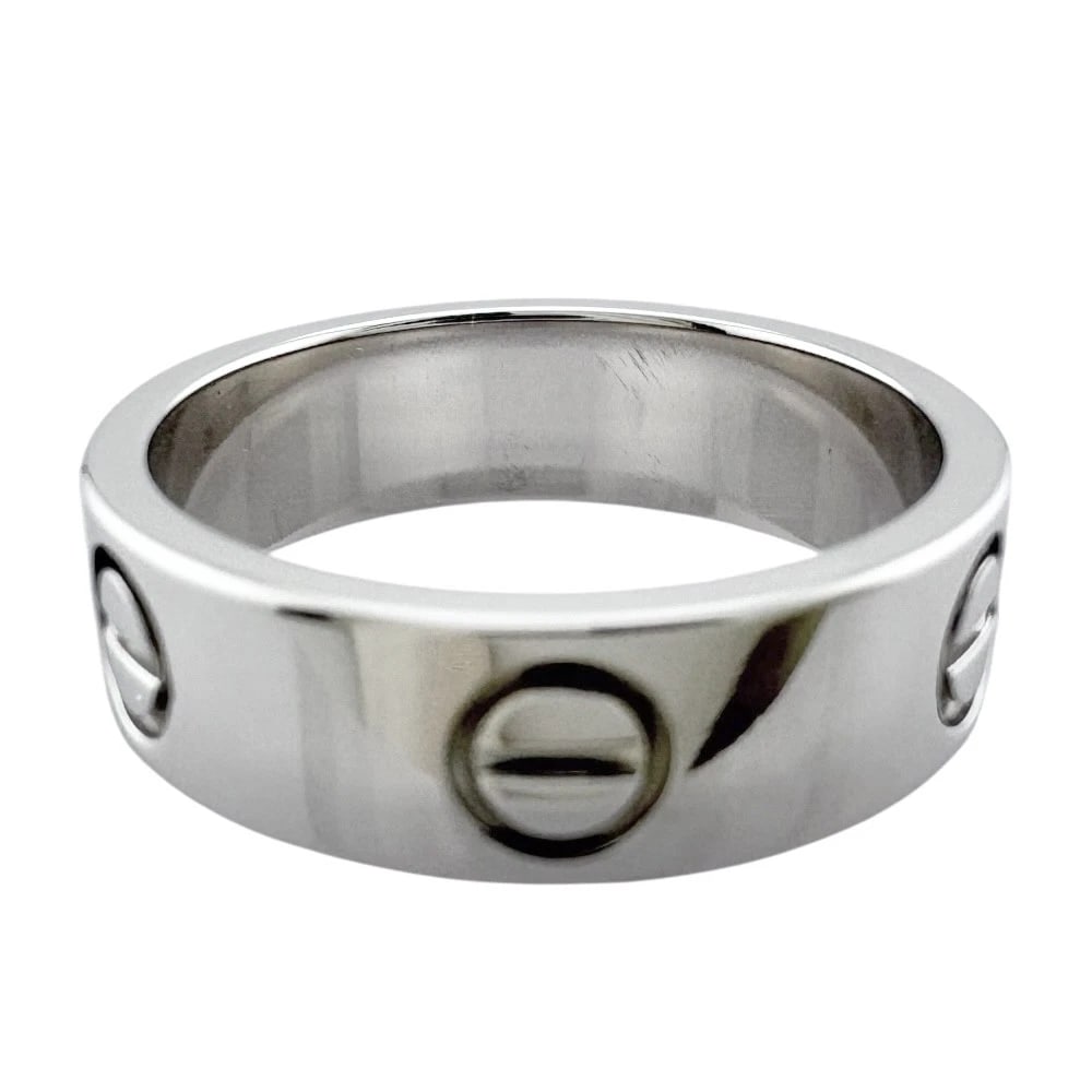 CARTIER RING K18 WHITE GOLD LOVE: CARTIER Ring K18 white gold love Brand: CARTIER Type/Style: Ring Material: K18 white gold, Color: Silver Size: US 6 1/8 Accessories: None Accessories Notice: When purchasing pre-owned goods,