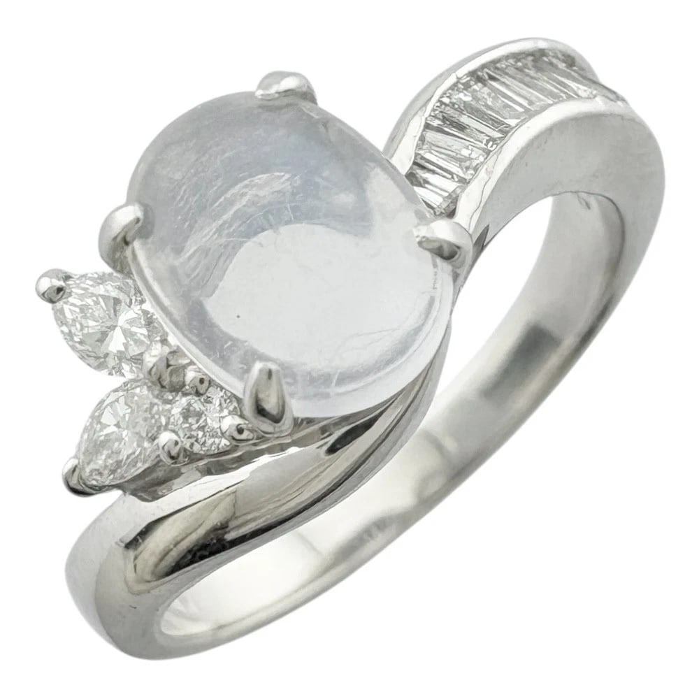 RING PT900PLATINUM BLUE MOONSTONE: Ring Pt900Platinum Blue moonstone Brand: Unbranded Type/Style: Ring Material: Pt900Platinum, Main Stone/Creation Blue moonstone Color: Silver Size: US 6 1/2 Accessories: None Accessories