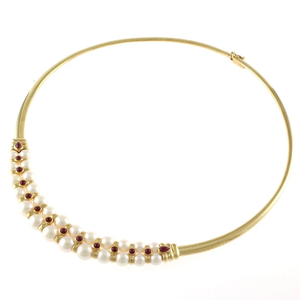 NECKLACE K18 YELLOW GOLD NECKLACE: Necklace K18 yellow gold Necklace Brand: Unbranded Type/Style: Necklace Material: K18 yellow gold, Main Stone/Creation Ruby Color: gold Size: Size(CM) Total Length:44cm Maximum design width: