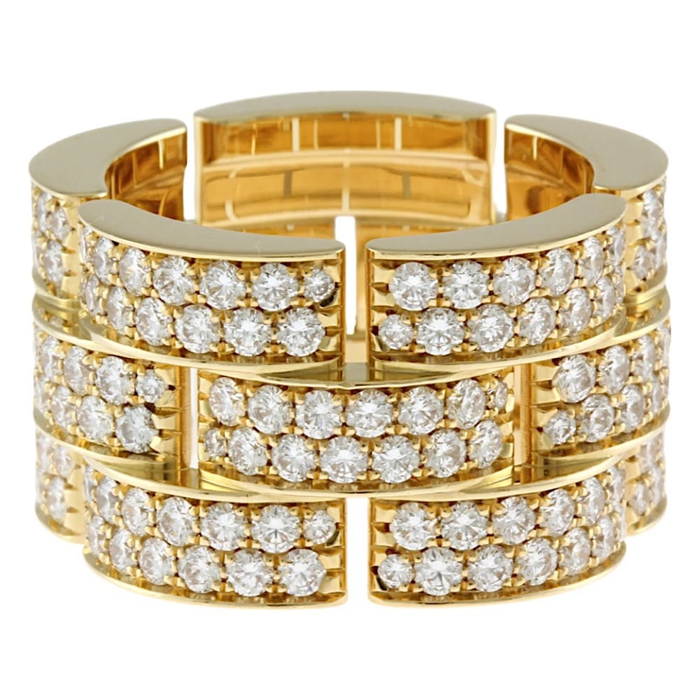 CARTIER RING K18 YELLOW GOLD DIAMOND MAIYON DIAMOND: CARTIER Ring K18 yellow gold diamond Maiyon Diamond Brand: CARTIER Type/Style: Ring Material: K18 yellow gold, Main Stone/Creation Natural Color: gold Size: US 6 1/2 Accessories: None