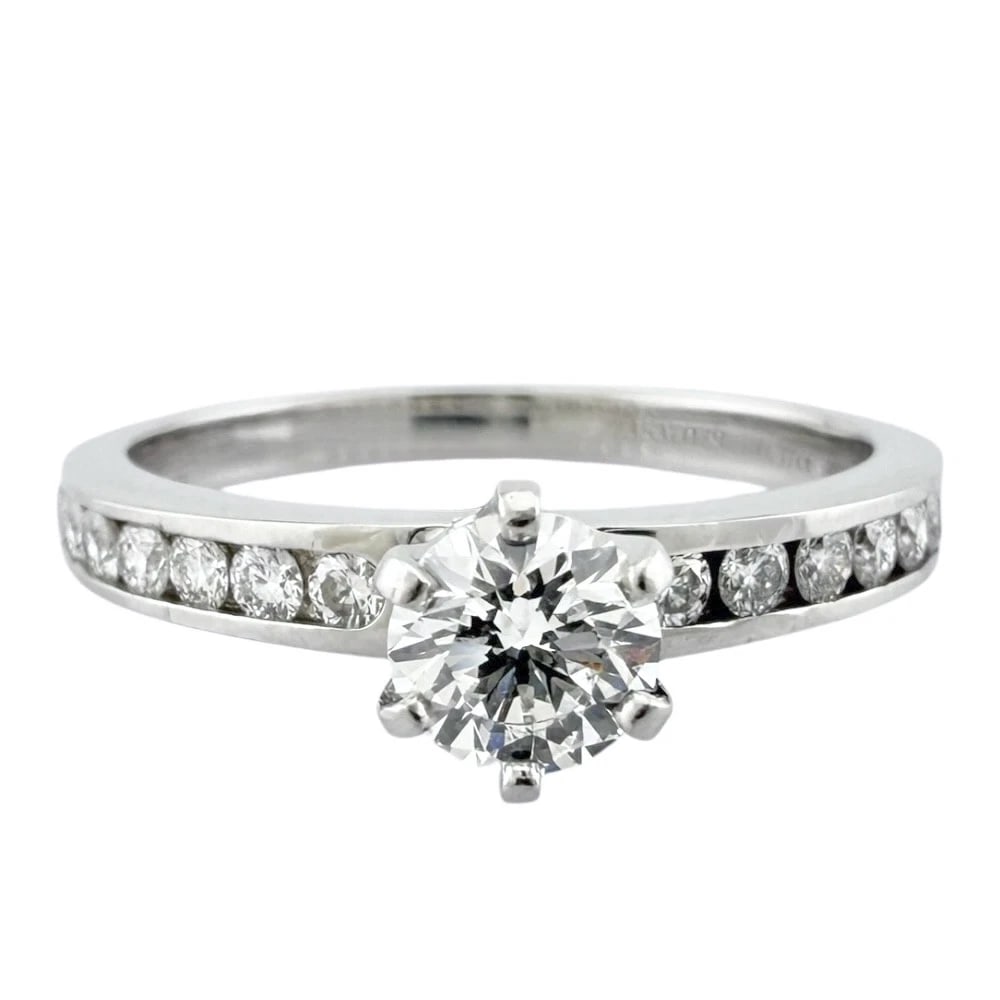 TIFFANY&CO. RING PT950 DIAMOND SOLITAIRE: TIFFANY&Co. Ring Pt950 diamond Solitaire Brand: Tiffany&co. Type/Style: Ring Material: Pt950Platinum, Main Stone/Creation Natural Color: Silver Size: US 5 3/4 Accessories: None Accessories