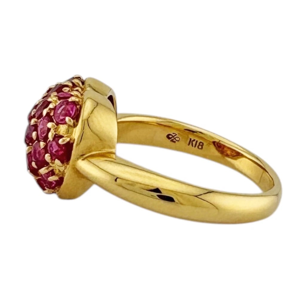RING K18 YELLOW GOLD RUBY HEART - 3
