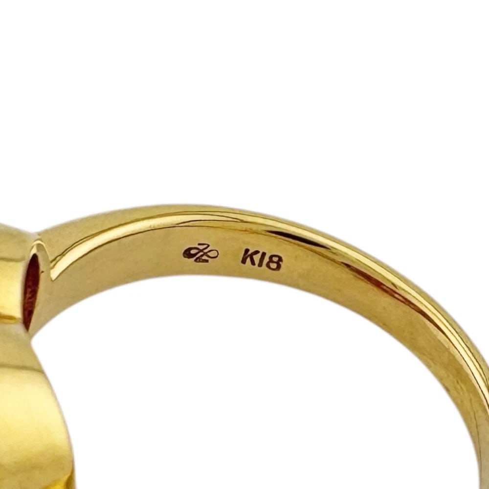 RING K18 YELLOW GOLD RUBY HEART - 5