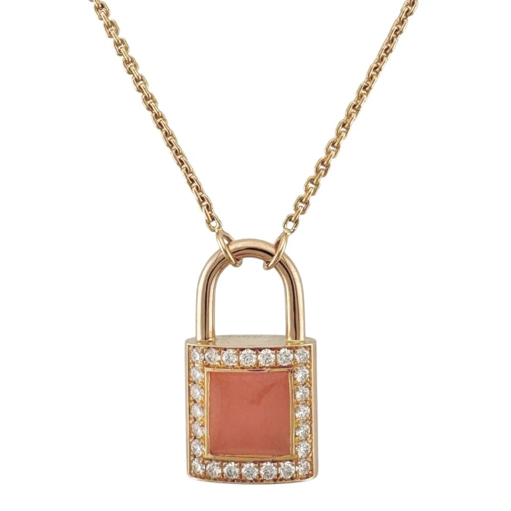 LOUIS VUITTON NECKLACE K18 PINK GOLD DIAMOND: LOUIS VUITTON Necklace K18 Pink Gold diamond Brand: LOUIS VUITTON Type/Style: Necklace Material: K18 Pink Gold, Main Stone/Creation Natural Color: Pink gold Size: Size(CM) Total Length:52cm