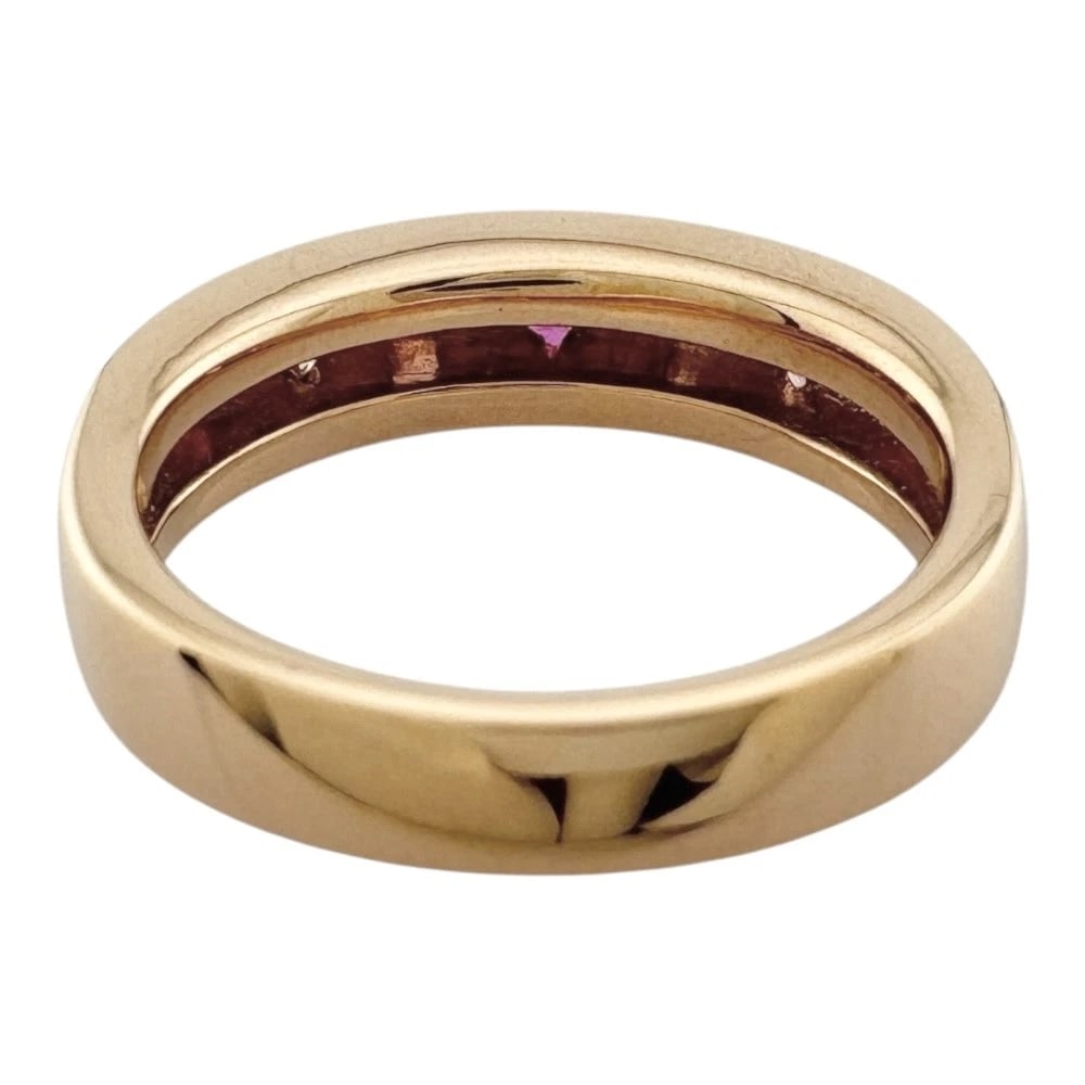 RING K18 YELLOW GOLD RUBY PINK - 4