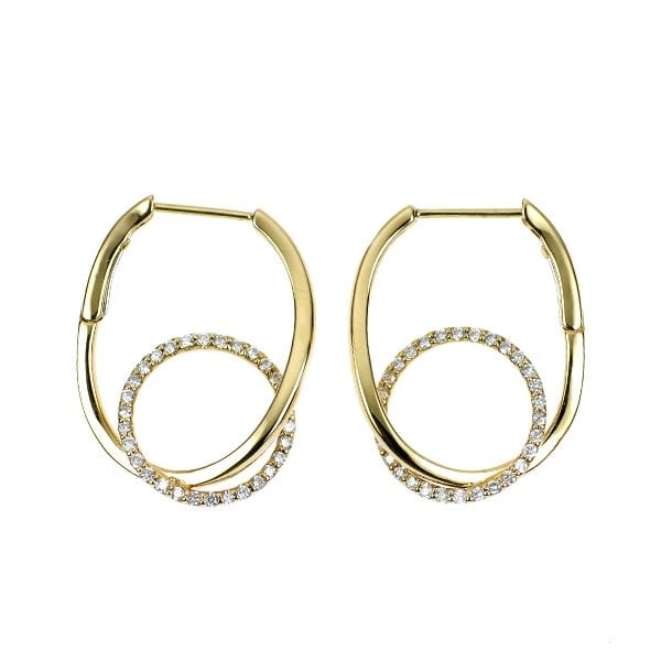 K18YG HOOP DIAMOND EARRINGS: K18YG hoop diamond earrings Brand: None Type/Style: piercing Material: Metal Purity K18, Metal Gold, Main Stone/Creation Natural Color: Yellow Gold Size: None Accessories: None Accessories