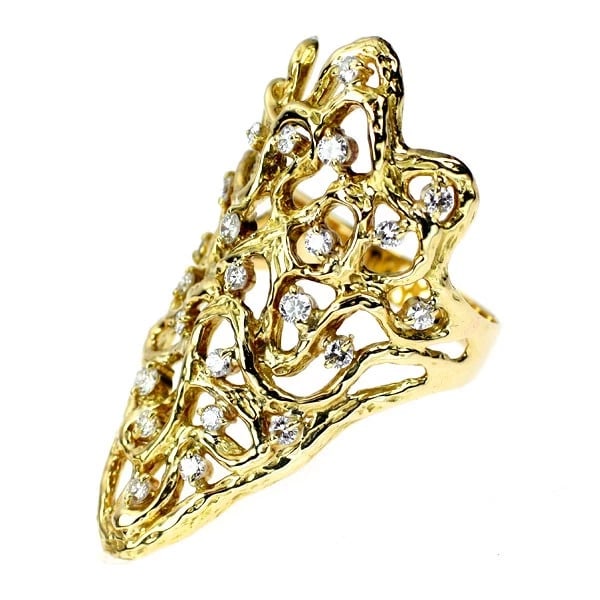 K18YG DIAMOND RING - 2