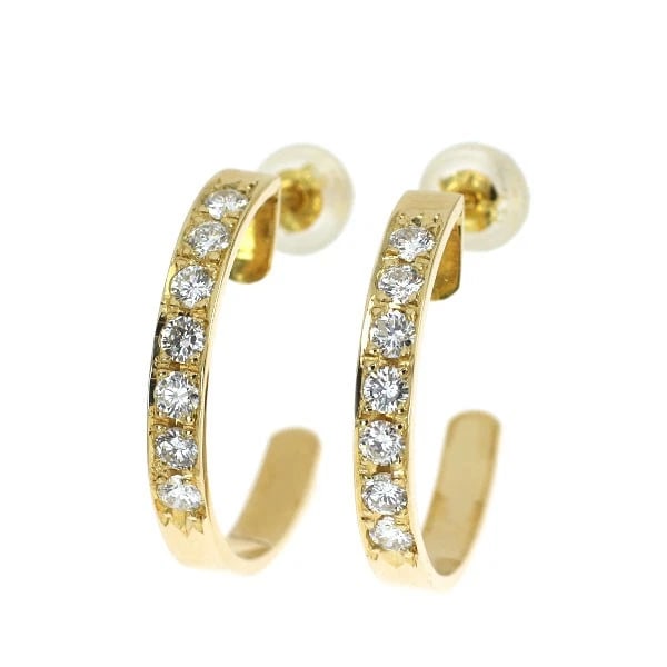K18YG DIAMOND EARRING: K18YG diamond earring Brand: None Type/Style: piercing Material: Metal Purity K18, Metal Gold, Main Stone/Creation Natural Color: Yellow Gold Size: None Accessories: None Accessories Notice: