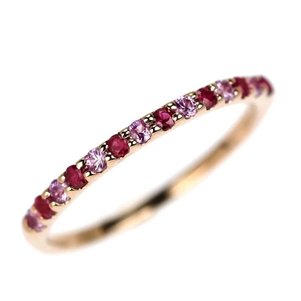 K18PG RUBY PINK SAPPHIRE RING: K18PG ruby pink sapphire ring Brand: None Type/Style: Ring Material: Metal Purity K18, Metal Gold, Main Stone/Creation Ruby Color: None Size: 7.25 US Accessories: None Accessories Notice: