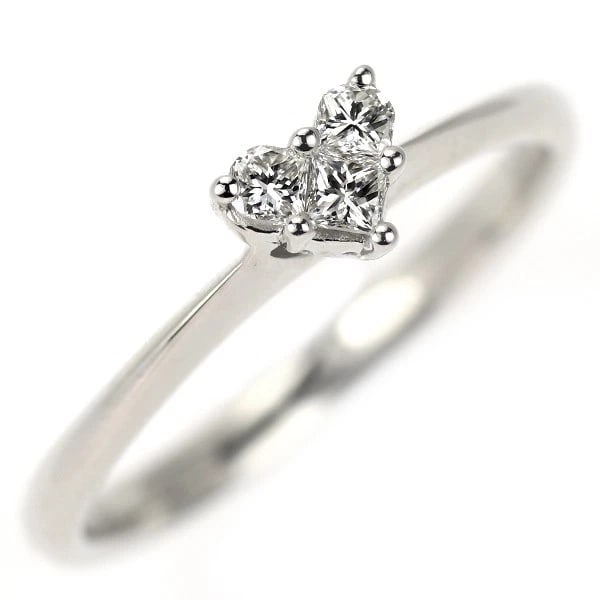 K18WG HEART DIAMOND RING: K18WG heart diamond ring Brand: None Type/Style: Ring Material: Metal Purity K18, Metal Gold, Main Stone/Creation Natural Color: White Gold Size: 5.5 - 5.75 US Accessories: None Accessories