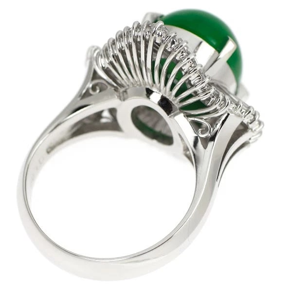 PT900 JADE DIAMOND RING - 3