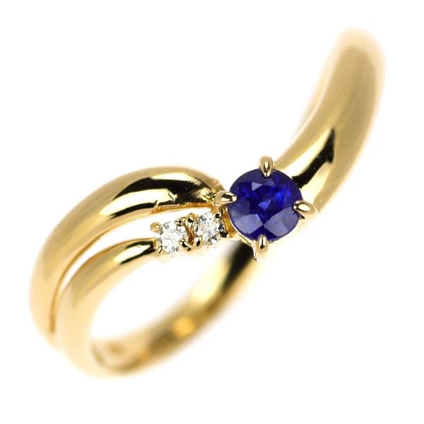 K18YG SAPPHIRE DIAMOND RING: K18YG sapphire diamond ring Brand: None Type/Style: Ring Material: Metal Purity K18, Metal Gold, Main Stone/Creation sapphires Color: Yellow Gold Size: 6.25 - 6.5 US Accessories: None Acce