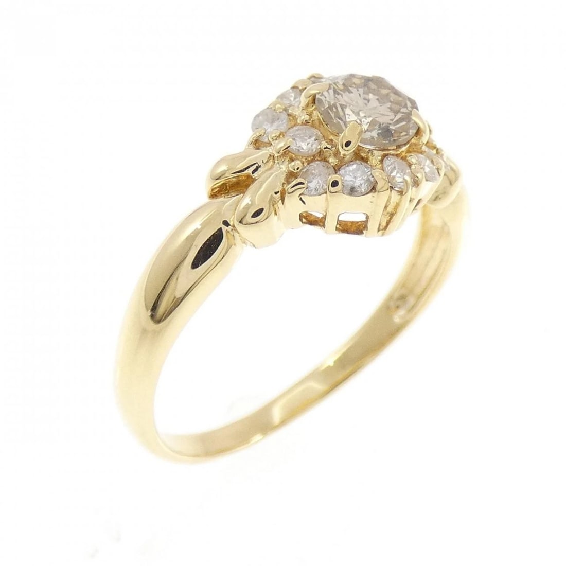 K18YG DIAMOND RING: K18YG Diamond Ring Brand: Unbranded Type: Diamond Ring Material: K18YG, Main Stone/Creation Natural Color: Yellow Gold Size: US 5 1/4 Accessories: None Accessories Notice: When purchasing