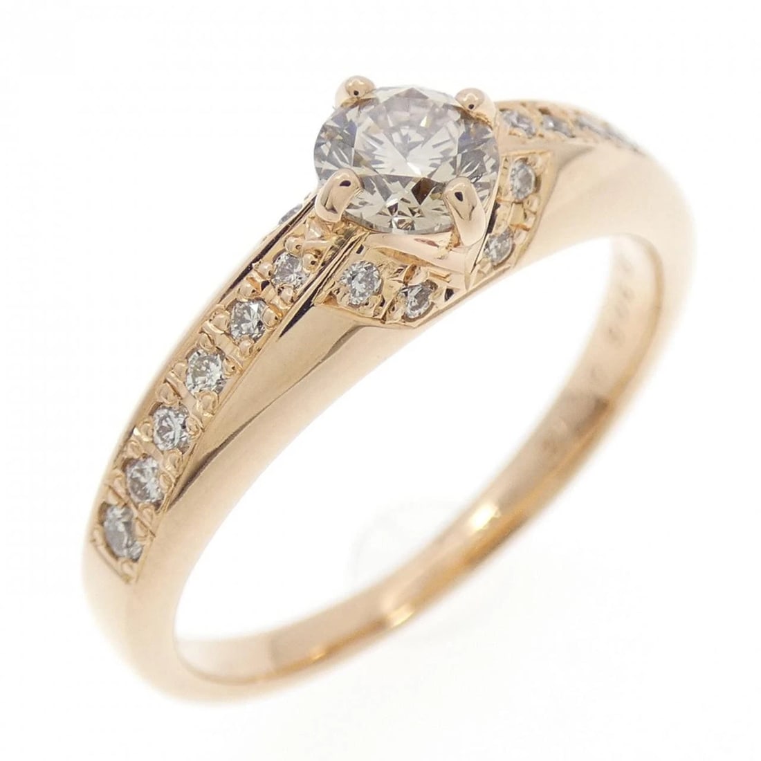 K18PG DIAMOND RING: K18PG Diamond Ring Brand: Unbranded Type: Diamond Ring Material: K18PG, Main Stone/Creation Natural Color: Pink Gold Size: US 6 1/4 Accessories: None Accessories Notice: When purchasing pr