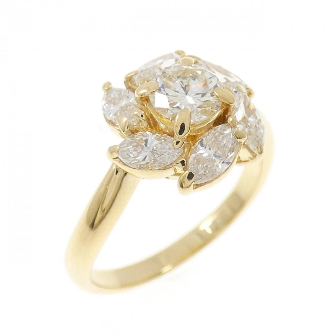 K18YG DIAMOND RING: K18YG Diamond Ring Brand: Unbranded Type: Diamond Ring Material: K18YG, Main Stone/Creation Natural Color: Yellow Gold Size: US 6 1/4 Accessories: None Accessories Notice: When purchasing
