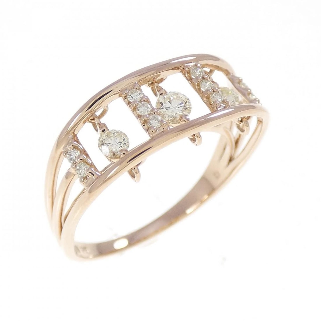 K18PG DIAMOND RING: K18PG diamond ring Brand: Unbranded Type: Diamond Ring Material: K18 Pink Gold, Main Stone/Creation Natural Color: Pink Gold Size: US 6 1/4 Accessories: None Accessories Notice: When purch