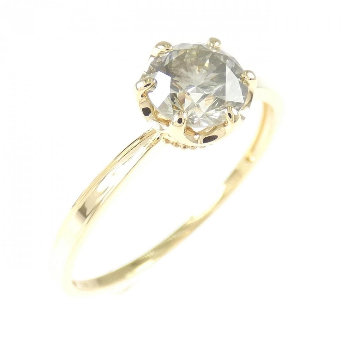 K18YG SOLITAIRE DIAMOND RING: K18YG Solitaire Diamond Ring Brand: Unbranded Type: Diamond Ring Material: K18YG, Main Stone/Creation Natural Color: Yellow Gold Size: US 9 3/4 Accessories: None Accessories Notice: When p