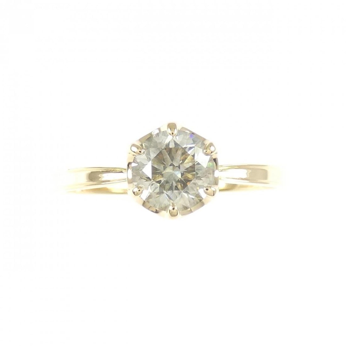 K18YG SOLITAIRE DIAMOND RING - 2