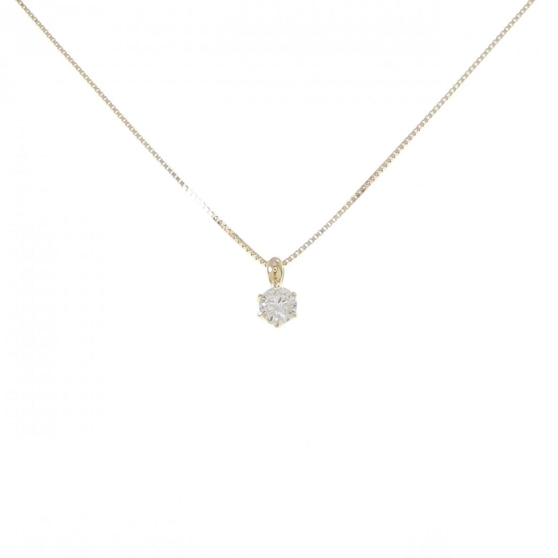 18K YELLOW GOLD SOLITAIRE DIAMOND NECKLACE: 18K Yellow Gold Solitaire Diamond Necklace Brand: Unbranded Type: Diamond Necklace Material: K18YG, Main Stone/Creation Natural Color: Yellow Gold Size: Actual Size Pendant length approx. x