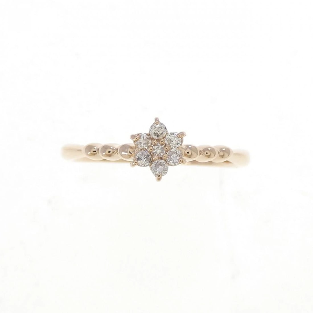 K18PG FLOWER DIAMOND RING - 2