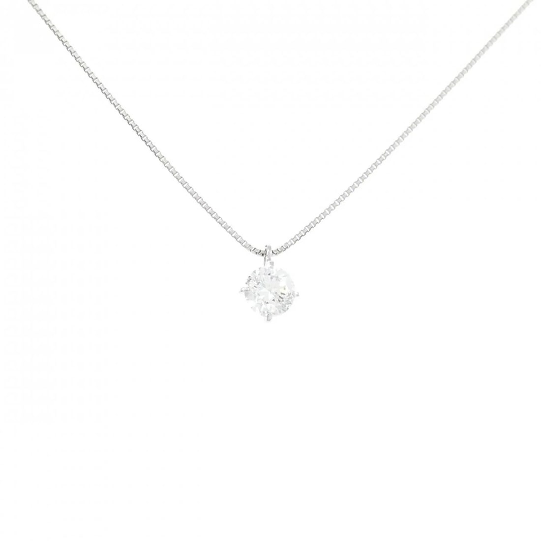 PT900/PT850 SOLITAIRE DIAMOND NECKLACE: PT900/PT850 Solitaire Diamond Necklace Brand: Unbranded Type: Diamond Necklace Material: PT900/PT850, Main Stone/Creation Natural Color: Platinum Size: Actual Size Pendant length approx. x