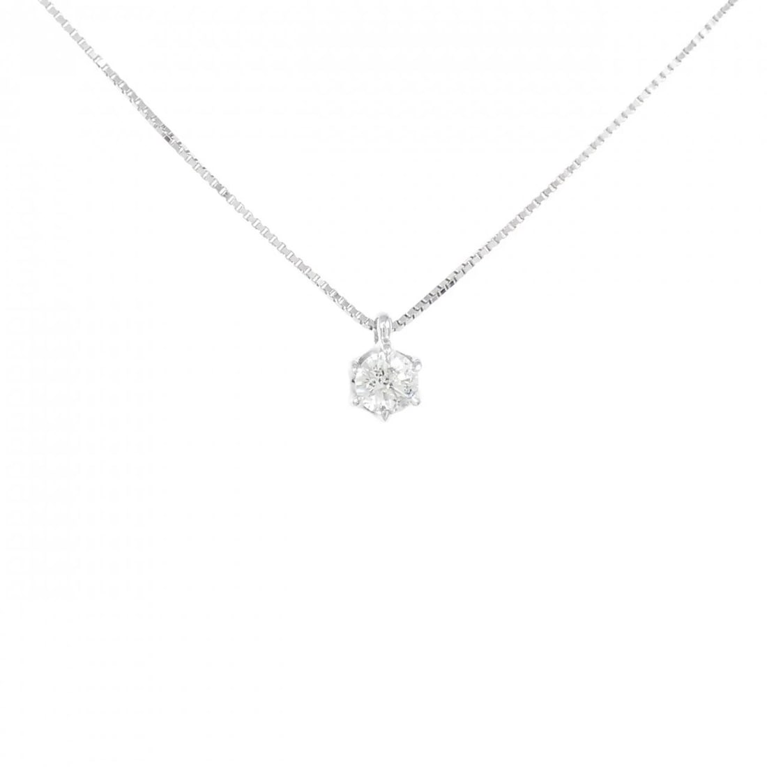 K18WG/750WG SOLITAIRE DIAMOND NECKLACE: K18WG/750WG Solitaire Diamond Necklace Brand: Unbranded Type: Diamond Necklace Material: K18WG/750WG, Main Stone/Creation Natural Color: White Gold Size: Actual Size Pendant length approx. x
