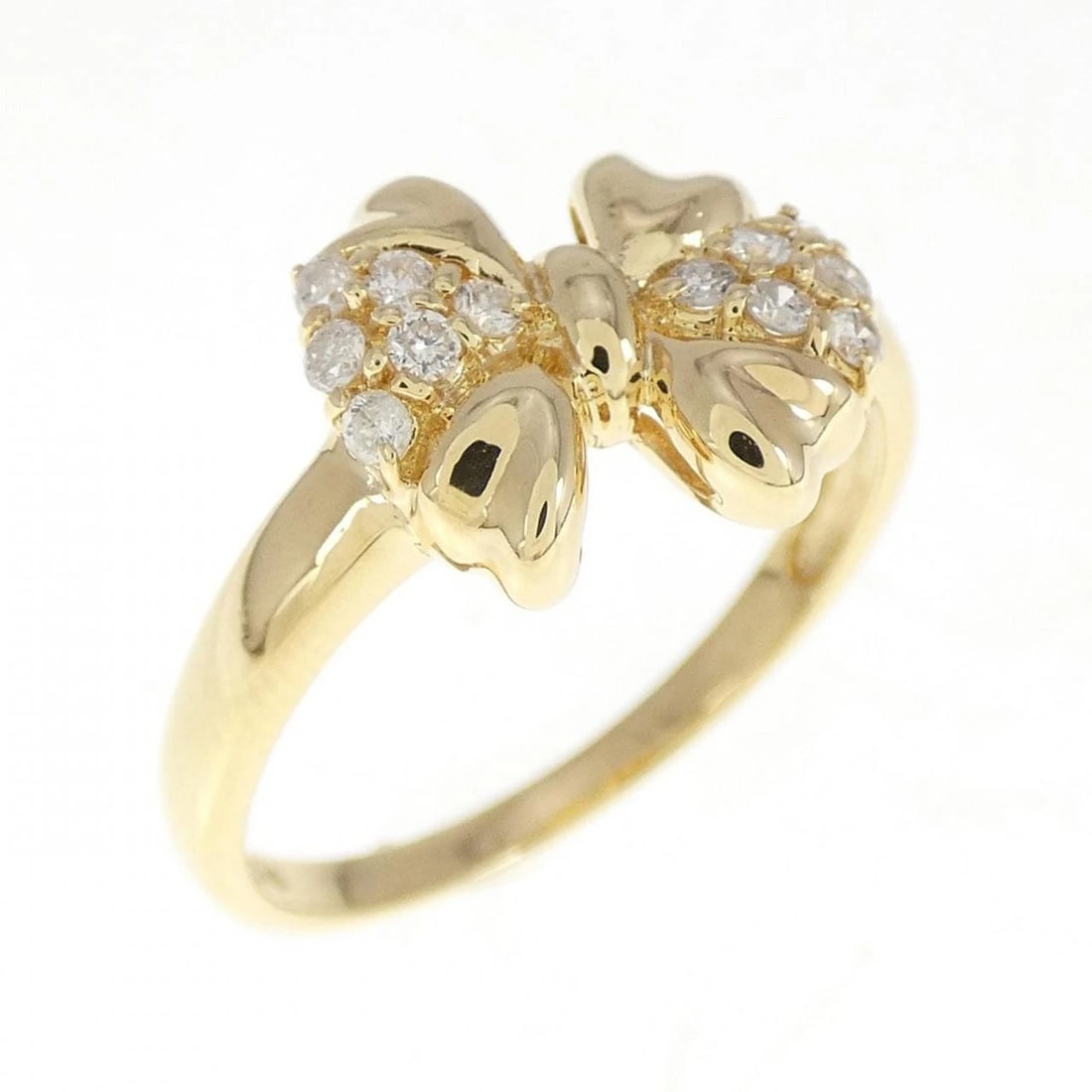K18YG RIBBON DIAMOND RING: K18YG Ribbon Diamond Ring Brand: Unbranded Type: Diamond Ring Material: K18YG, Main Stone/Creation Natural Color: Yellow Gold Size: US 6 1/4 Accessories: None Accessories Notice: When