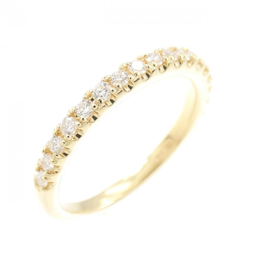 K18YG HALF ETERNITY DIAMOND RING: K18YG Half Eternity Diamond Ring Brand: Unbranded Type: Diamond Ring Material: K18YG, Main Stone/Creation Natural Color: Yellow Gold Size: US 3 1/4 Accessories: None Accessories Notice: When