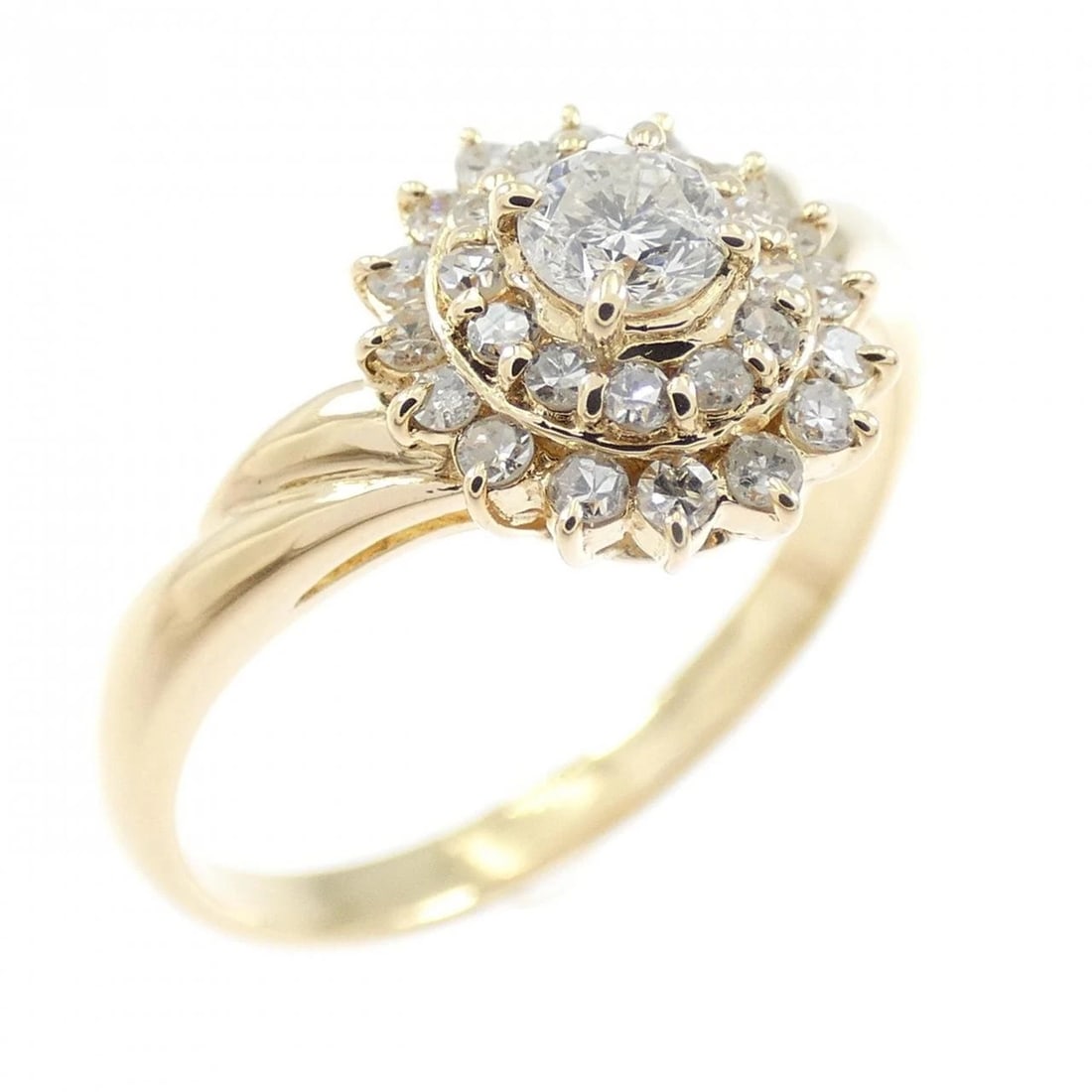 K18YG DIAMOND RING: K18YG Diamond Ring Brand: Unbranded Type: Diamond Ring Material: K18YG, Main Stone/Creation Natural Color: Yellow Gold Size: US 5 3/4 Accessories: None Accessories Notice: When purchasing