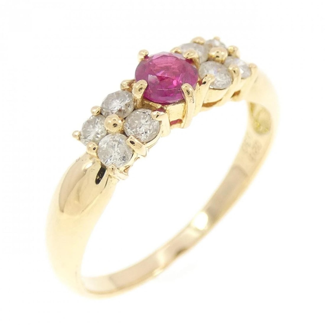 K18YG RUBY RING: K18YG Ruby Ring Brand: Unbranded Type: Ruby ring Material: K18YG, Main Stone/Creation RubySecondary StoneNatural Color: Yellow Gold Size: US 8.5 Accessories: None Accessories Notice: When